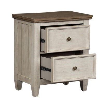 2 Drawer Night Stand w/ Charging Station
