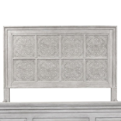 Heartland Optional California King Panel Bed in Antique White w/ Tobacco Top