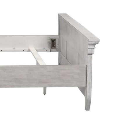 Heartland Optional California King Panel Bed in Antique White w/ Tobacco Top