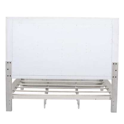 Heartland Optional King Panel Bed in Antique White w/ Tobacco Top