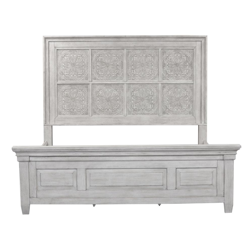 Heartland Optional King Panel Bed in Antique White w/ Tobacco Top