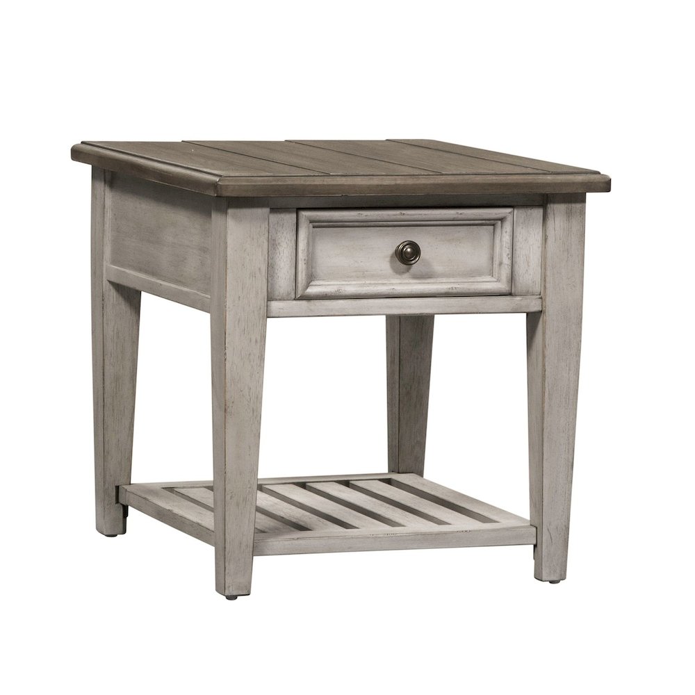 3 Pc Living Room Set Glass Top Cocktail Table, 2 End Tables, White/Tobacco Tops