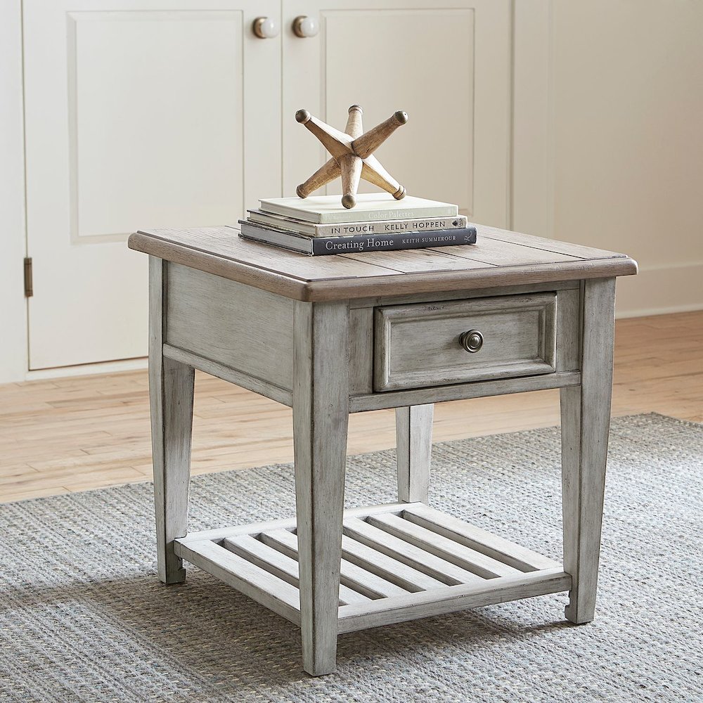 3 Pc Living Room Set Glass Top Cocktail Table, 2 End Tables, White/Tobacco Tops