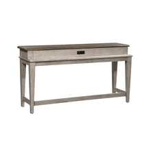 Heartland Console Bar Table in Antique White w/ Tobacco Top