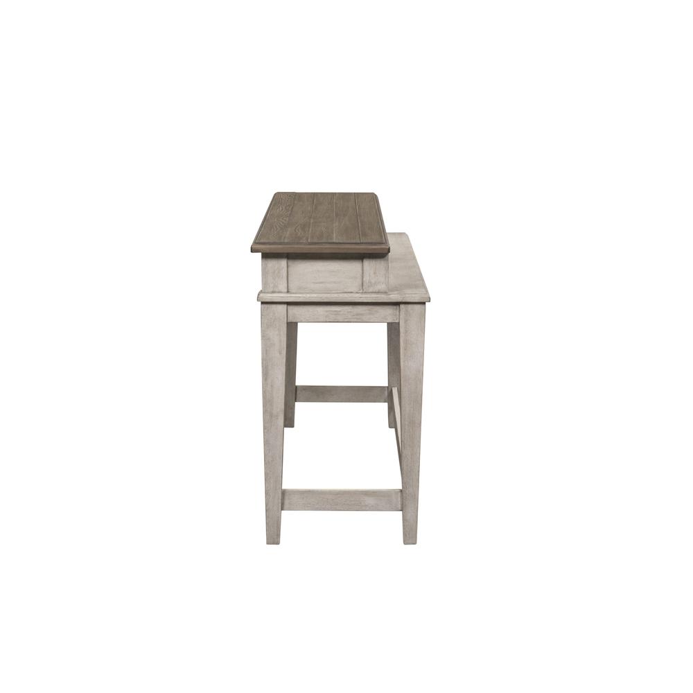 Heartland Console Bar Table in Antique White w/ Tobacco Top
