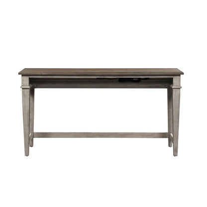 Heartland Console Bar Table in Antique White w/ Tobacco Top