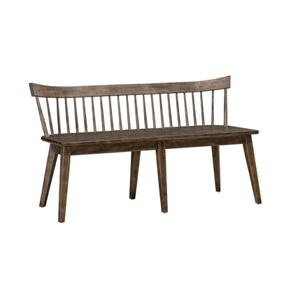 Midland Falls Spindle Back Bench (RTA) - Rustic Brown