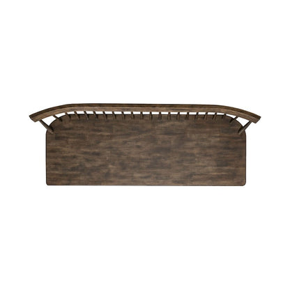 Midland Falls Spindle Back Bench (RTA) - Rustic Brown