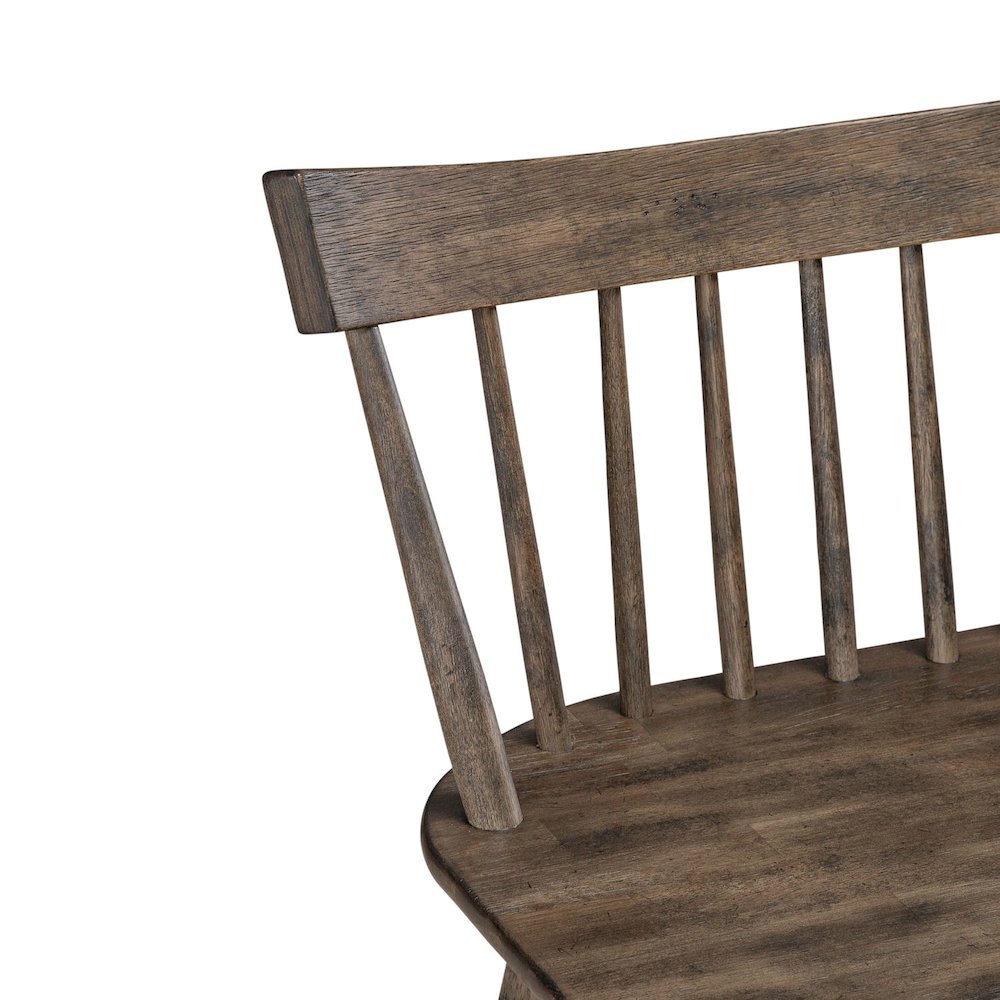 Midland Falls Spindle Back Bench (RTA) - Rustic Brown