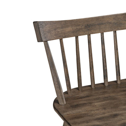 Midland Falls Spindle Back Bench (RTA) - Rustic Brown