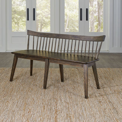 Midland Falls Spindle Back Bench (RTA) - Rustic Brown
