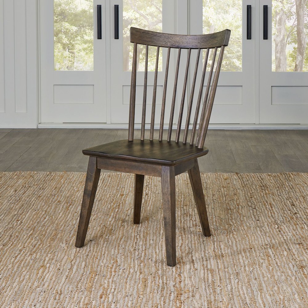 Midland Falls Spindle Back Side Chair (RTA) - Set of 2 - Rustic Brown