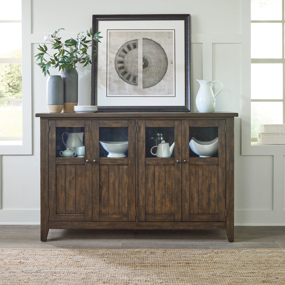 Midland Falls Buffet - Rustic Brown Wood