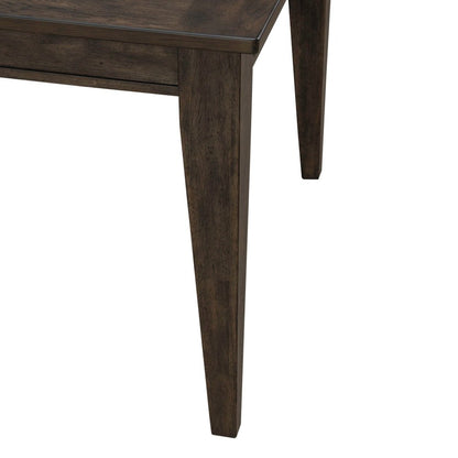 Midland Falls Rectangular Leg Table - Rustic Brown Oak Wood