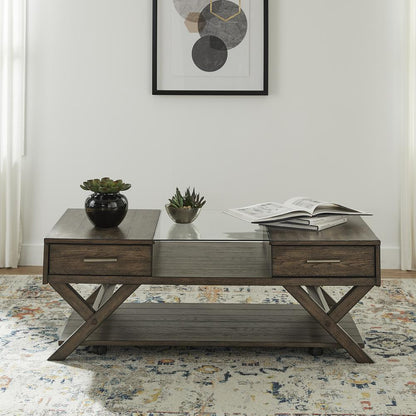 Lennox Display Cocktail Table in Weathered Chestnut