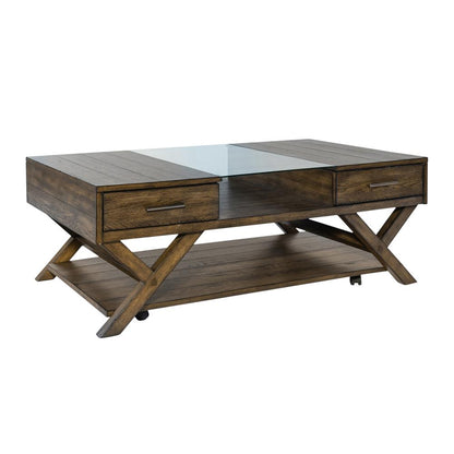 Lennox Display Cocktail Table in Weathered Chestnut