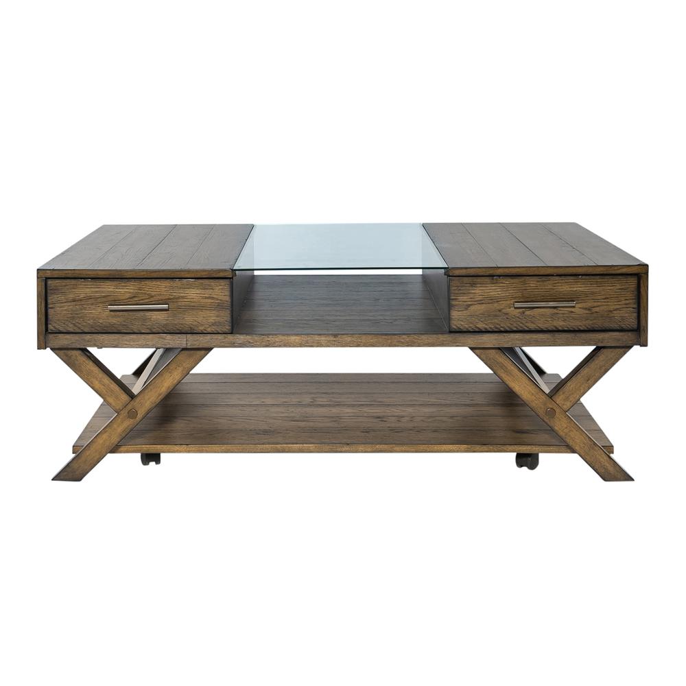 Lennox Display Cocktail Table in Weathered Chestnut