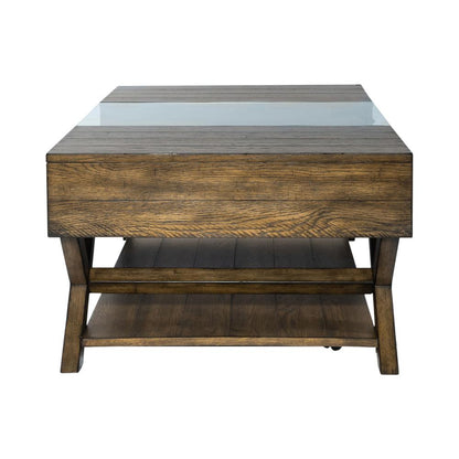 Lennox Display Cocktail Table in Weathered Chestnut