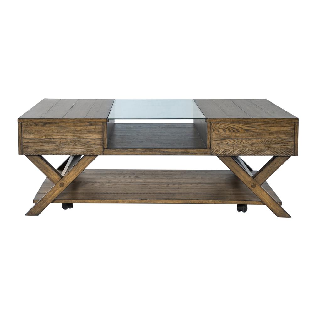 Lennox Display Cocktail Table in Weathered Chestnut