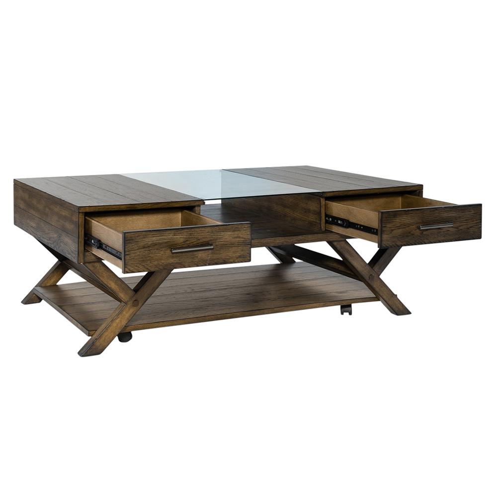 Lennox Display Cocktail Table in Weathered Chestnut
