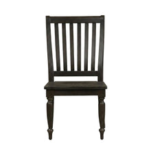 Rubberwood Solid Wood Slat Back Farmhouse Dining Chair for Kitchen Table, Black