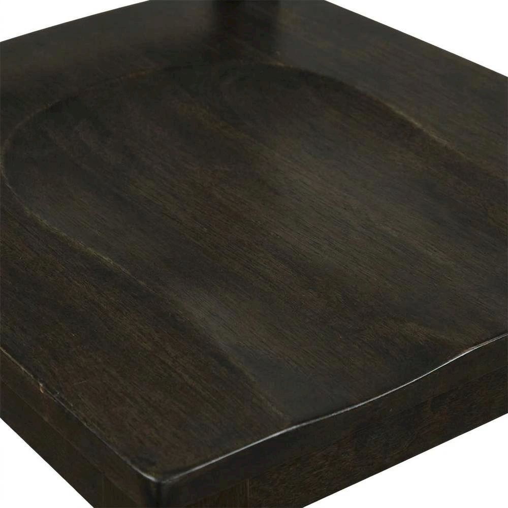 Rubberwood Solid Wood Slat Back Farmhouse Dining Chair for Kitchen Table, Black