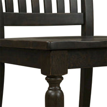 Rubberwood Solid Wood Slat Back Farmhouse Dining Chair for Kitchen Table, Black