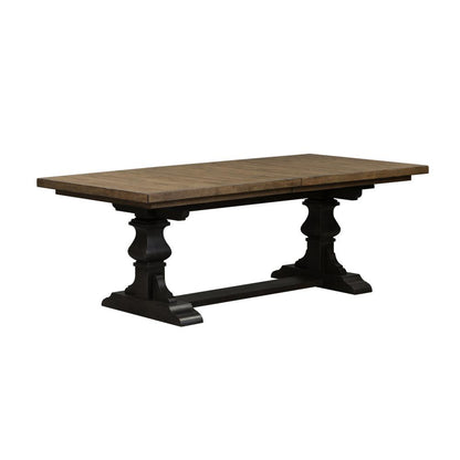 Harvest Home 5 Piece Trestle Table Set in Chalkboard
