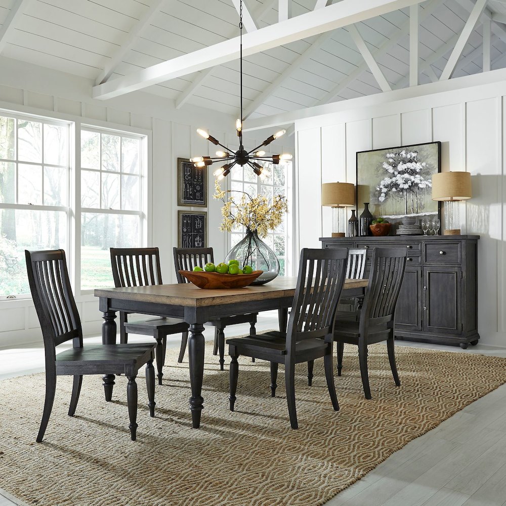 Harvest Home 7 Piece Rectangular Table Set in Chalkboard