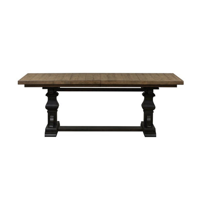 Harvest Home 7 Piece Trestle Table Set in Chalkboard