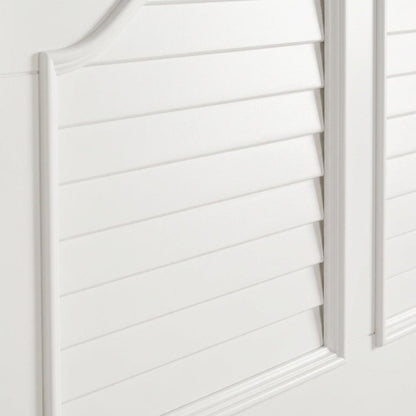 Oyster White Headboard with Solid and Manufactured Wood Frame for Bedroom