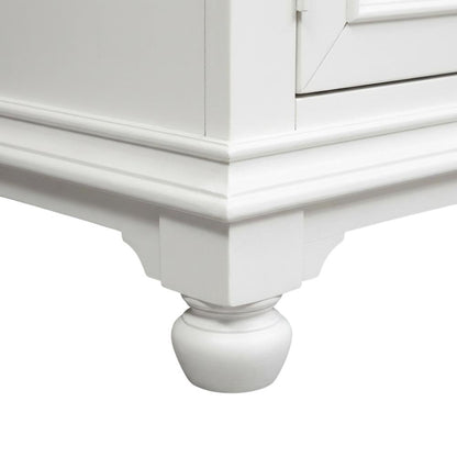 White Wirebrushed TV Console with Charcoal Top in Cottage Style