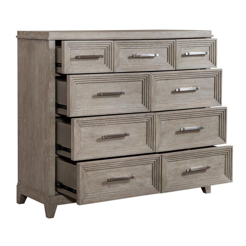 Belmar 9 Drawer Bureau Dresser in Washed Taupe