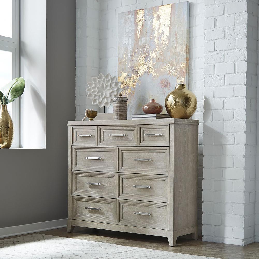 Belmar 9 Drawer Bureau Dresser in Washed Taupe