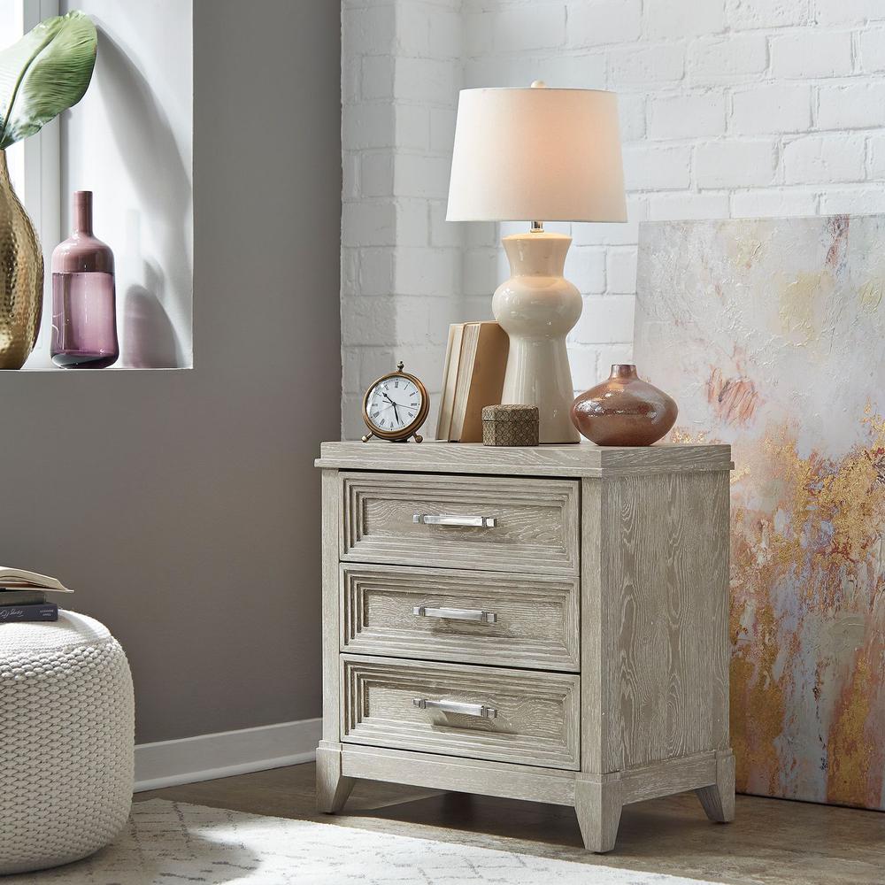 Belmar 3 Drawer Night Stand in Washed Taupe