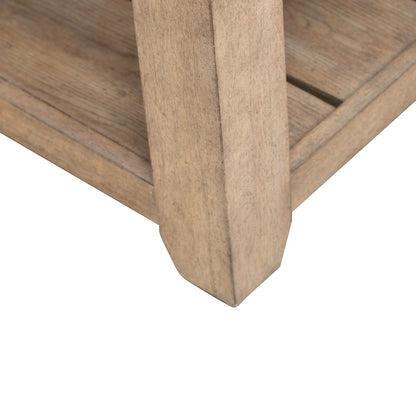 Millstone Cocktail Table with Unique Tile Top for Living Room - Nutmeg Oak Wood