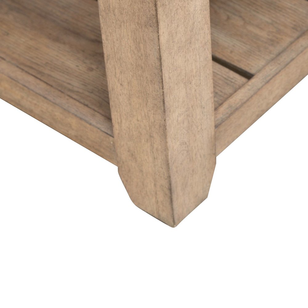 Millstone Cocktail Table with Unique Tile Top for Living Room - Nutmeg Oak Wood