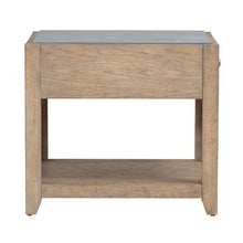 Millstone End Table with Unique Tile Top for Living Room - Nutmeg Oak Wood