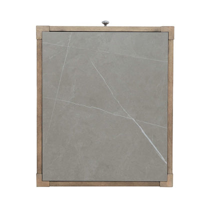 Millstone End Table with Unique Tile Top for Living Room - Nutmeg Oak Wood