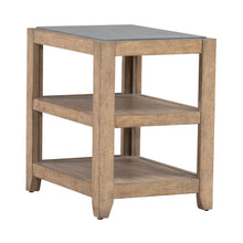 Millstone Chairside Table with Unique Tile Top for Living Room - Nutmeg Oak Wood