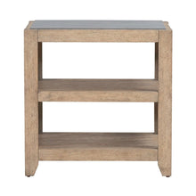 Millstone Chairside Table with Unique Tile Top for Living Room - Nutmeg Oak Wood