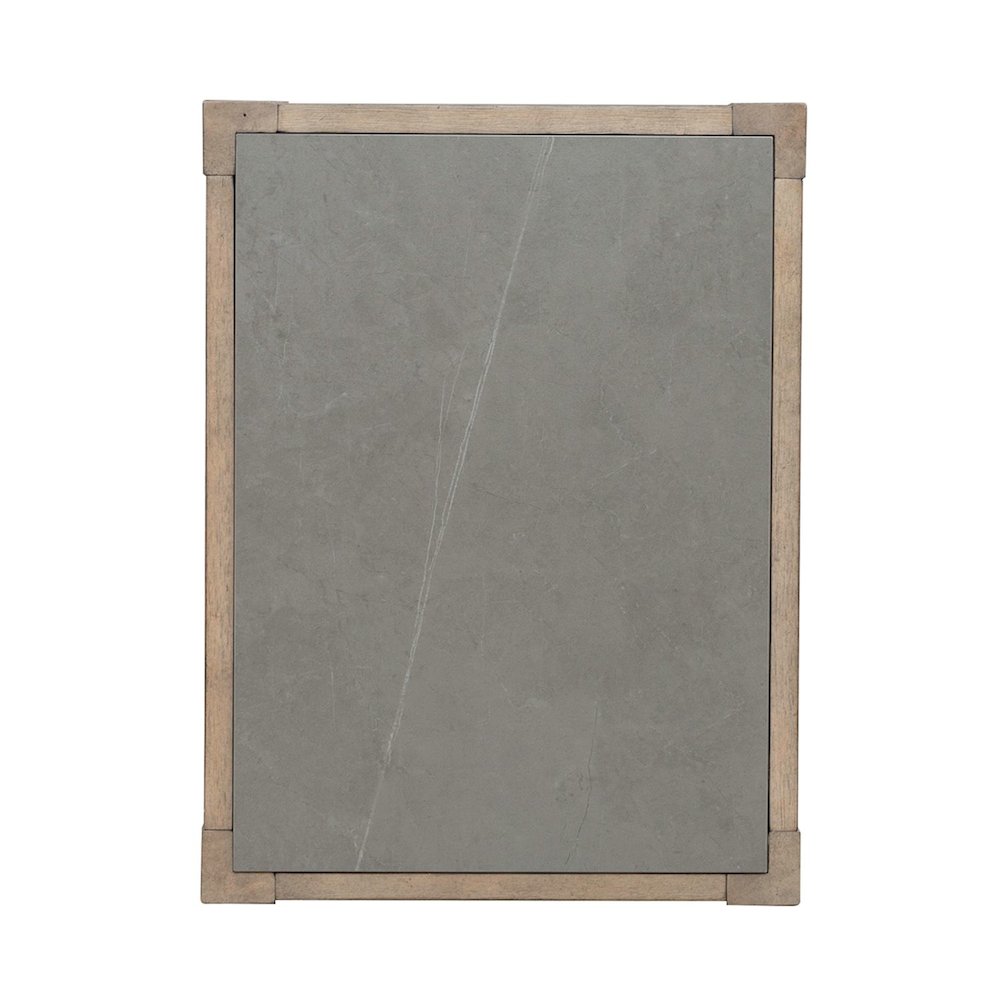 Millstone Chairside Table with Unique Tile Top for Living Room - Nutmeg Oak Wood