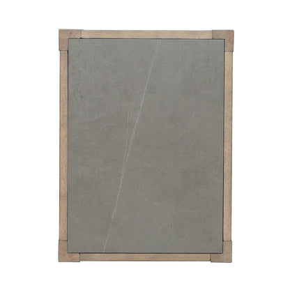 Millstone Chairside Table with Unique Tile Top for Living Room - Nutmeg Oak Wood