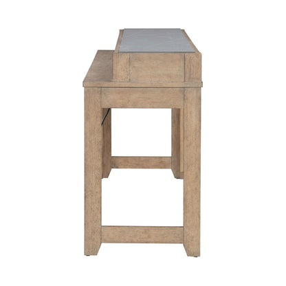 Millstone Console Bar Table, USB Charging Station - Nutmeg Oak Wood