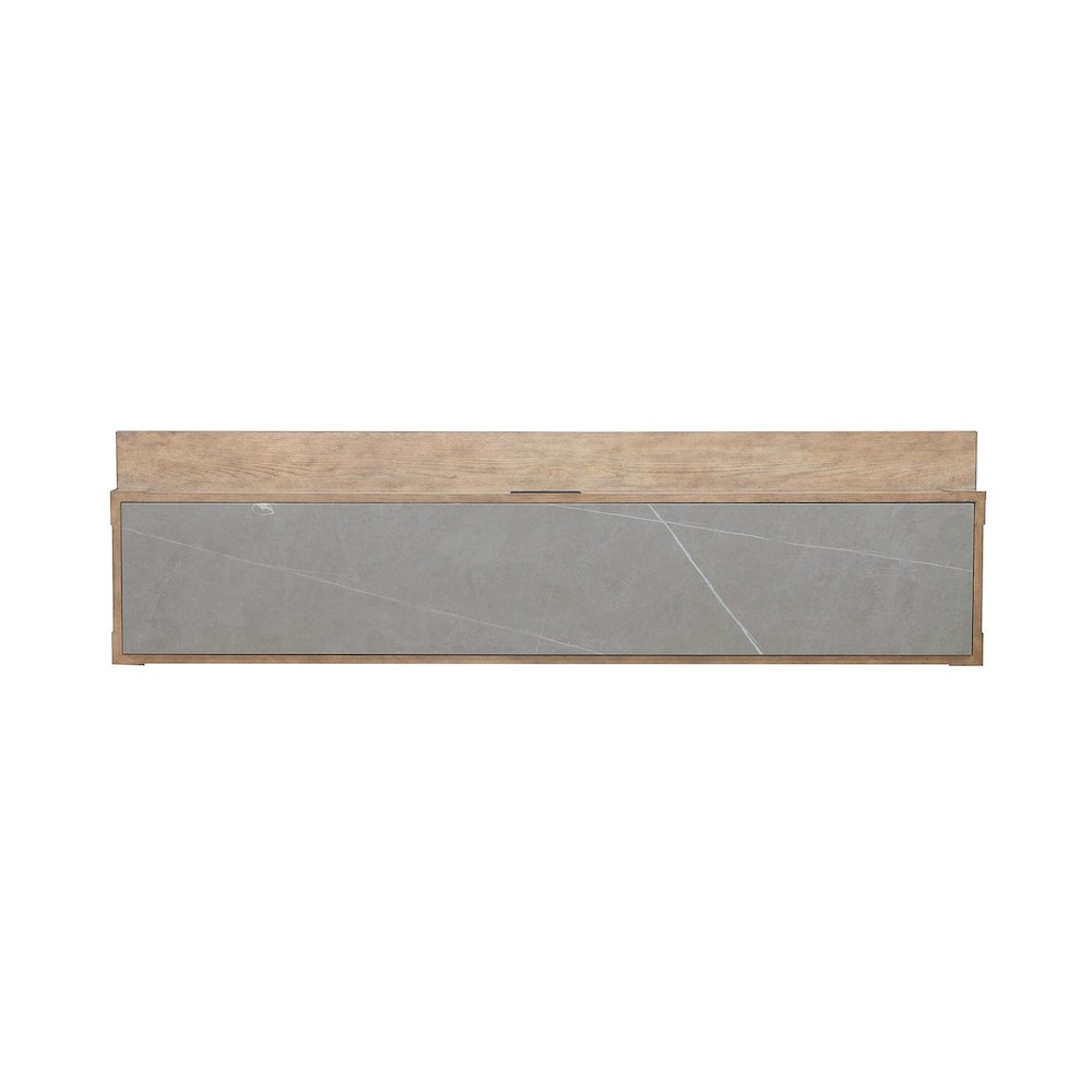 Millstone Console Bar Table, USB Charging Station - Nutmeg Oak Wood