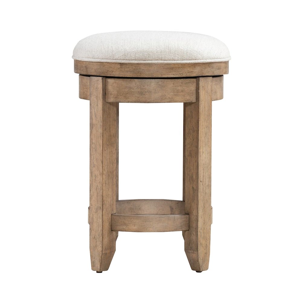 Millstone Upholstered Console Swivel Stool - Nutmeg Wood Frame