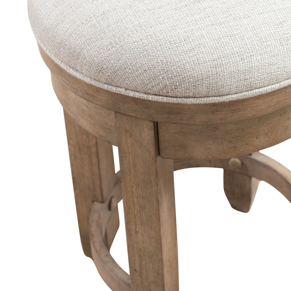 Millstone Upholstered Console Swivel Stool - Nutmeg Wood Frame