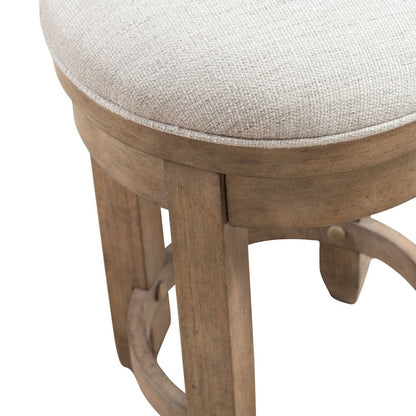 Millstone Upholstered Console Swivel Stool - Nutmeg Wood Frame