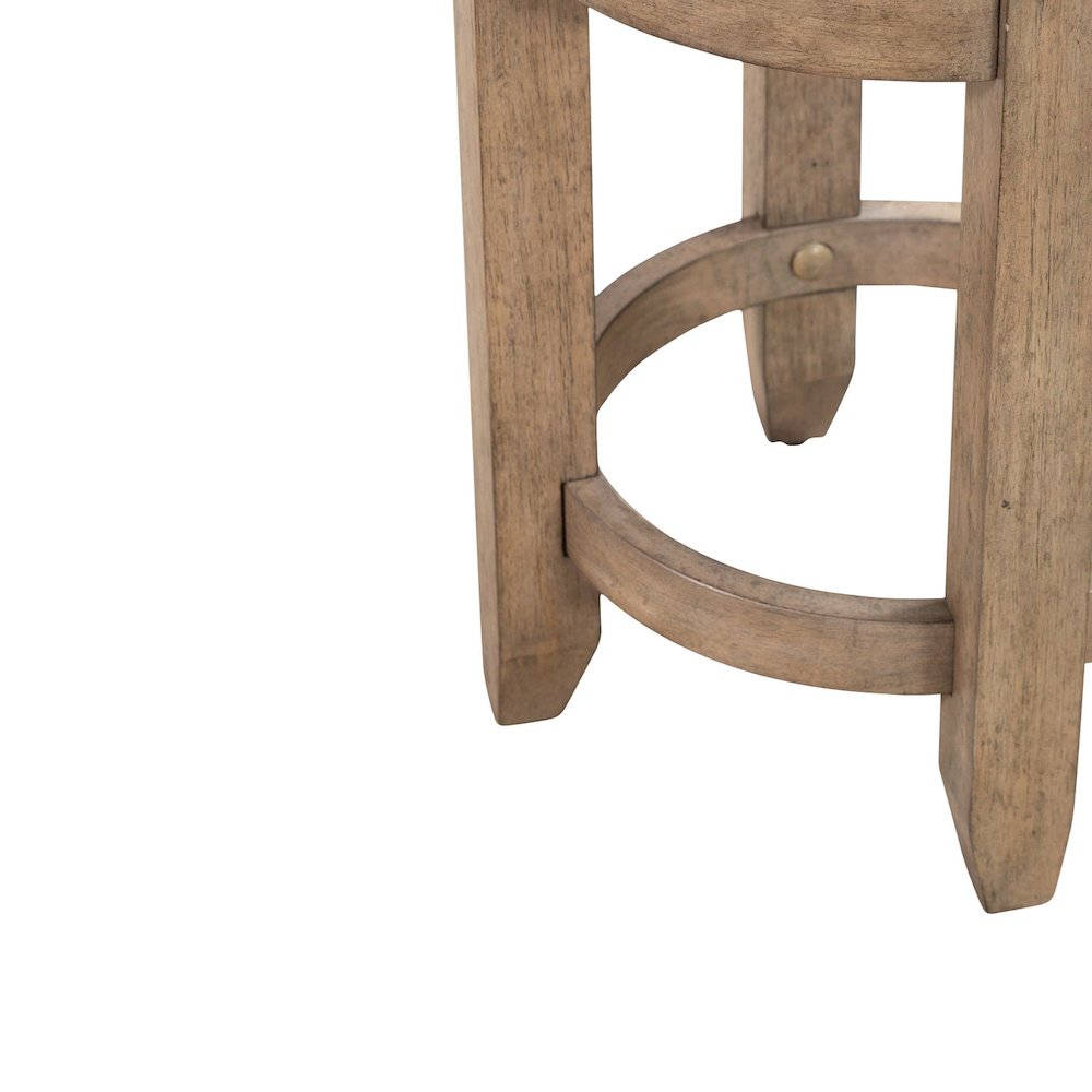 Millstone Upholstered Console Swivel Stool - Nutmeg Wood Frame