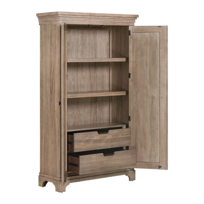 Haven Hills Armoire with Drawers, Adjustable Shelves - Camel Beige